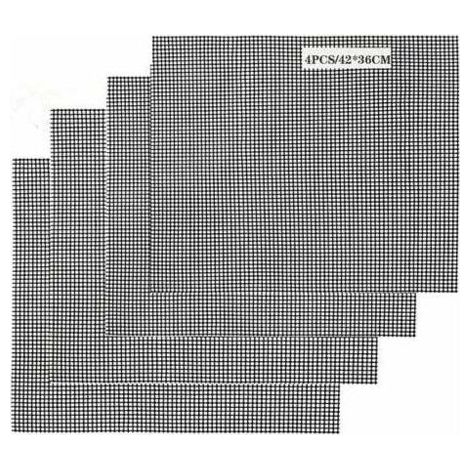 BUNTHAUS BBQ Grill Tapis de Cuisson Antiadhésif 4 Pièces, Feuille de Cuisson Réutilisable Résistant à la Chaleur, pour Barbecue Intérieur et Extérieur (4PCS, 42 36cm) (1/4)