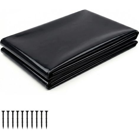 Bache Bassin 2x2 m, HDPE Bâche Bassin Poisson Preforme Extérieur Film 0.1mm Revêtement Flexible Membrane Noir pour Jardins Poissons Jardin Aquatique Cascade Fontaine (1/5)