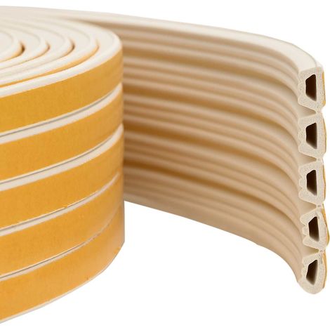 joint de fenêtre autocollant Blanc 10 x 6 mm 12 m Mousse EPDM (1/5)