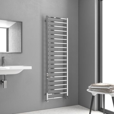Radiateur sèche-serviette design vertical KARNAK 170 cm en laiton chromé (1/4)