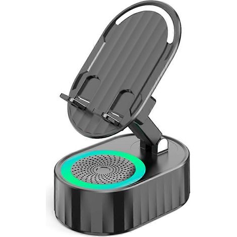Enceinte intelligente pliable RGB avec capteur intégré, compatible avec la musique surround 9D HiFi et servant également de batterie externe pour téléphone portable (noir). (1/5)