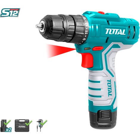 Total Tools Taladro batería P20S 12V 20NM + 2 Baterías