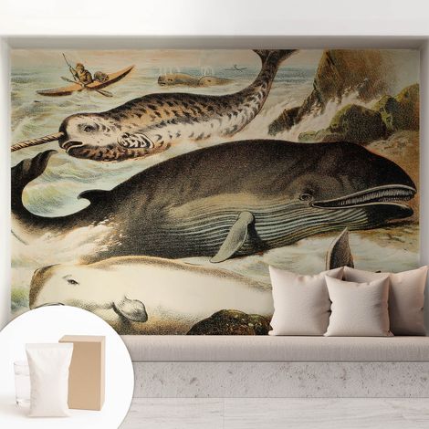 Papier peint intissé avec imprimé installation simple qualité excellente sans désordre - Colle incluse gratuite Géants marins 208x146 cm (1/5)