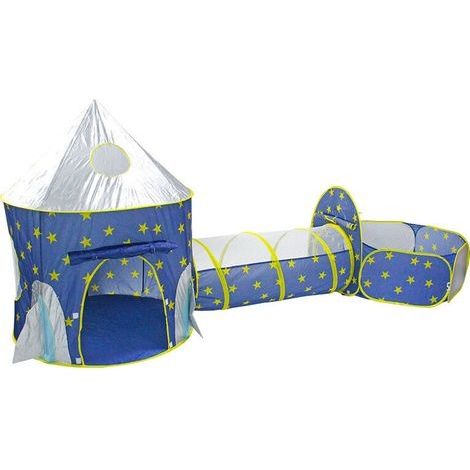 3 en 1 Pop Up Jouer Tente avec Tunnel, Balle Pit pour Les Enfants, garçons, Filles, bébés et Enfants en Bas âge, Playhouse intérieur / extérieur,Yourte capsule spatiale en trois parties (1/4)
