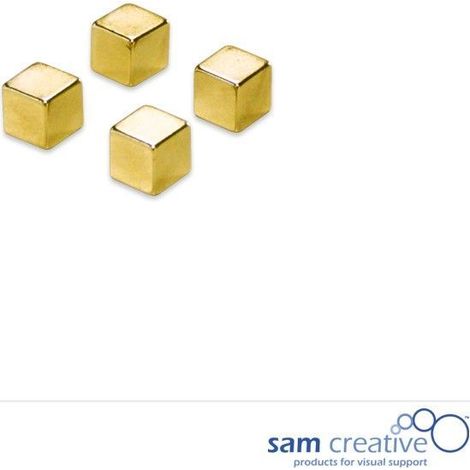 Metallic Magneten 10mm Kubus goud (4st) (1/2)