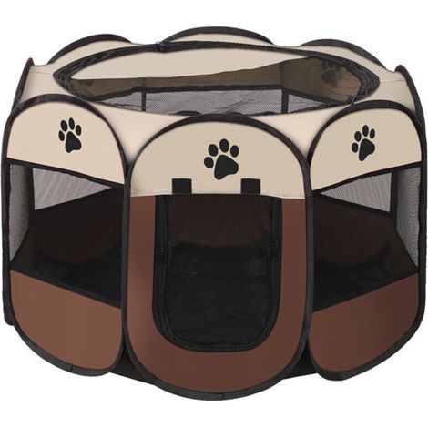 Cyslmuk – Parc pliable pour chien 73x73x43cm – Enclos intérieur et extérieur – Matériau durable 600D Oxford – Bonne ventilation
