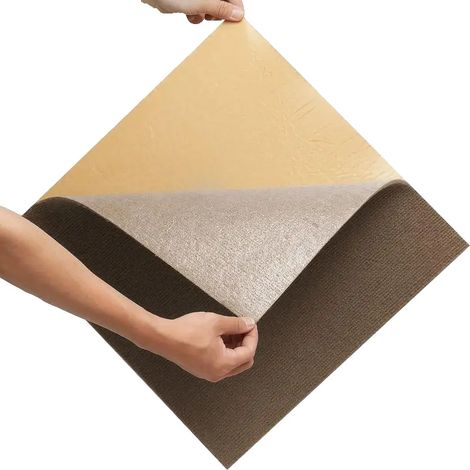 Dalles de moquette, auto-adhésives, rembourrées douces, Marron (1/2)