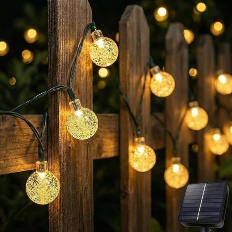 40-teilige Solar-Lichterkette mit Timer und 8 Modi, IP65 wasserdicht, Kristallkugeln, für Garten, Terrasse und Balkon (1/5)