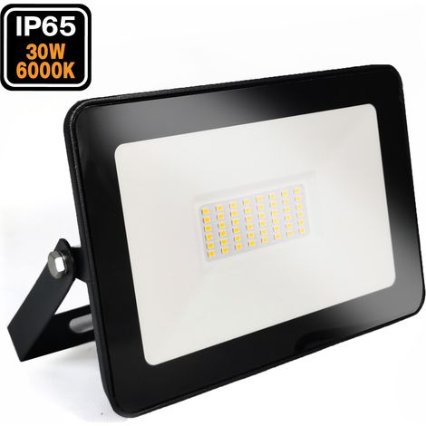 Europalamp – Projecteur LED 30W blanc froid 6500K – Haute luminosité 2680Lm – Étanche IP65 pour extérieur – Installation facile sur supports
