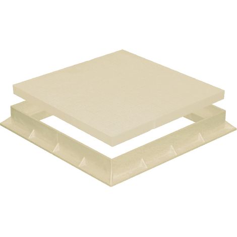 Tampon de sol PVC renforcé 284 x 284 mm avec cadre anti-choc 300 x 300 mm - 71,00 KN - Sable - First Plast (1/4)