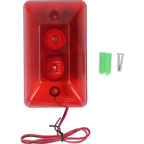 Alarme sonore et lumineuse, sirène stroboscopique, 115db, LED clignotante, avertissement de sécurité pour la maison, intérieur et extérieur, DC12V (1/5)