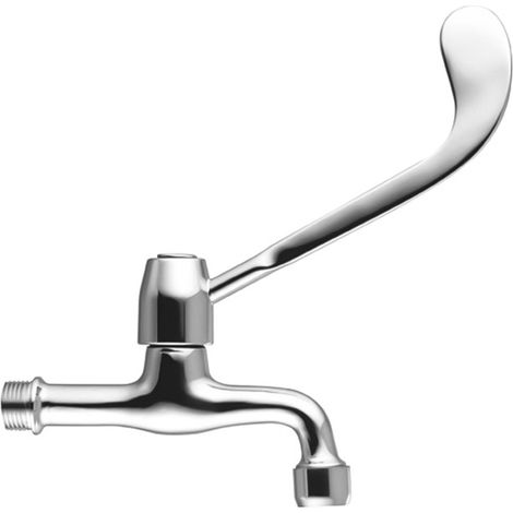 Rubinetto a muro in ottone cromato con leva clinica (1/2)