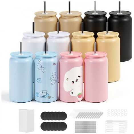 Gobelet à Sublimation Vierge 12PCs 473 mL Gobelet Isotherme à (1/5)