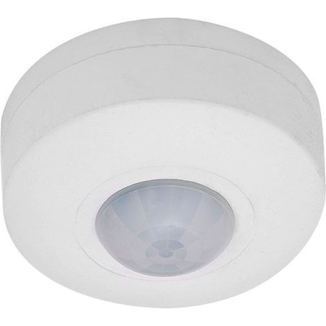 Détecteur de mouvement blanc IP20 à 360°, portée de 6 m, 4 x 8 x 8 cm