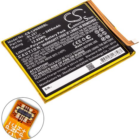 NX - Batterie téléphone, smartphone, GSM pour Lenovo 3.8V 3400mAh - BL287 (1/4)