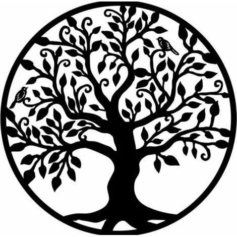 Décoration murale arbre de vie en métal, Art de Silhouette, cadeau d'intérieur, d'extérieur, décoration de jardin et de maison(3030cm) (1/5)