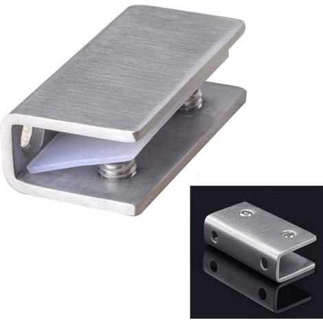 Pince De Serrage - Acier Inoxydable - Pour Porte De Douche En Verre - Épaisseur Verre 8 À 12 Mm - Lot De 2 (1/5)