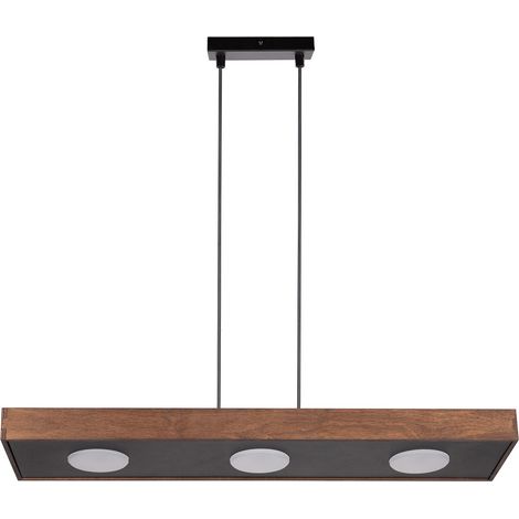 Suspension rectangulaire DALIA bois/noir 3xGX53 12W Sigma (1/2)