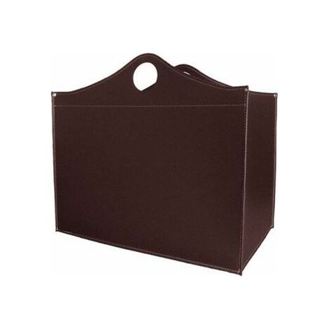 Porta legna in cuoio per camino Wood Bag Big  Testa di moro (1/5)
