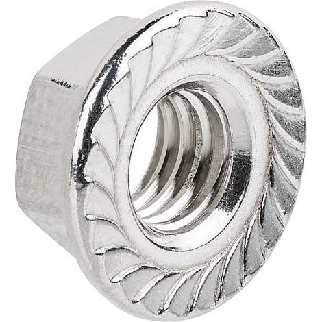 ecrou 6 pans avec dentelure M5 A2 UE 500 (1/2)
