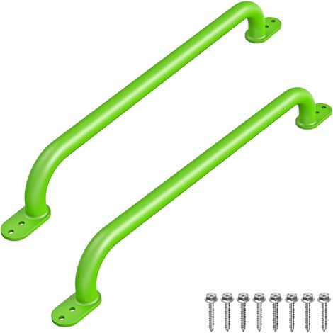Poignees Securite, 76cm Poignee Escalade Enfant Barres d'appui Rampe d'escalier Exterieur pour Interieur Exterieur Marche de Porte d'entree/Jardin/Douche/Bain/Toilettes, Base Plate/Vert (1/5)
