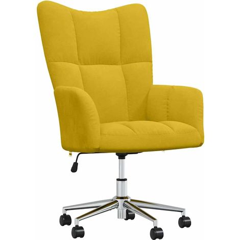 Maison Exclusive - Chaise de relaxation Jaune moutarde Velours (1/5)