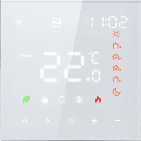 Smart Tuya WiFi Thermostat Contrôle vocal 3A Digital LCD Affichage de l'écran tactile sous-sol Contrôleur de température de chauffage Mur intelligent pour l'eau compatible avec Amazon Home