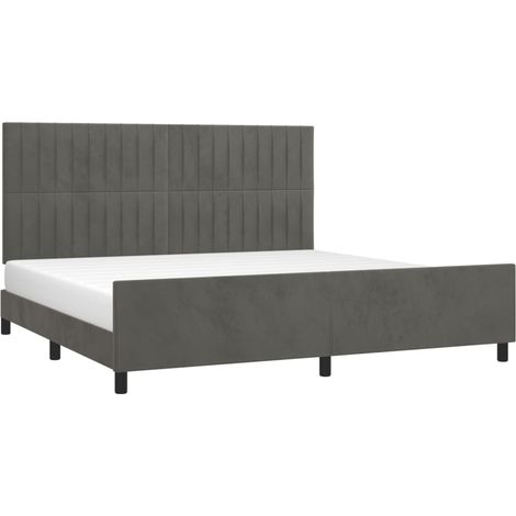 Estructura cama sin colchón terciopelo gris oscuro 200x200 cm vidaXL (1/5)