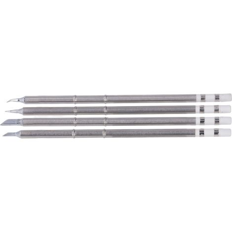 Kit de 4 pannes de fer à souder en acier inoxydable : coudes, grandes et petites, pointes de couteau. (1/5)