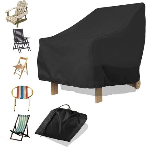 Waterproof protective cover for garden chairs made of 420D fabric with adjustable drawstring, UV protection and durable for garden furniture made of 420D fabric. (1/5)