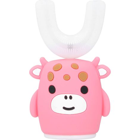 Brosse à dents électrique intelligente en forme de U pour enfants, motif dessin animé, pour le nettoyage des dents et l'hygiène bucco-dentaire (rose) (1/5)