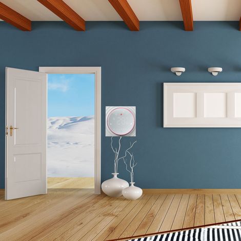 Kabelloser Smart-Thermostat, Smart-Home-Thermostat, programmierbarer Temperaturregler, Warmwasser-Regelventil, AC95240V, quadratischer Sockel, weiß. (1/5)
