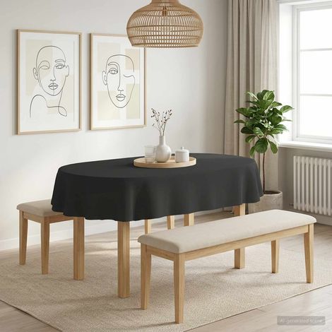 vidaXL Table Cloth Oval Dark Grey 130 x 180 cm Polyester (1/5)