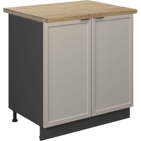 Spülenunterschrank Fame-Line, GrauBeige, 80 cm, AP Eiche, Vicco