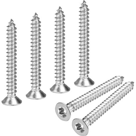 100 Pack Vis Torx M4 x 35mm Tête Plate Vis À Bois Ton Argenté (1/5)