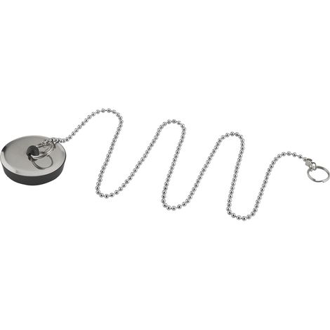 Bouchon caoutchouc à chainette et enjoliveur inox NOYON & THIEBAULT 55 mm x 58 mm (1/2)