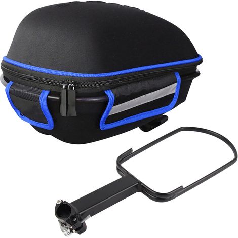 Sacoche de selle vélo route VTT, grand capacité, coque rigide épaisse, porte-bagages, bleu, portable (1/5)
