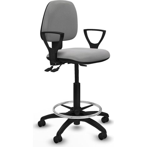 Sgabello da ufficio piqueras y crespo regolabile grigio chiaro base poliammide (1/2)