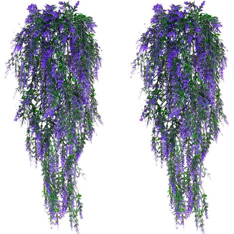 Set di 2 piante artificiali pendenti - Piante artificiali pendenti - Plastica - 77 cm - Per giardino, feste
