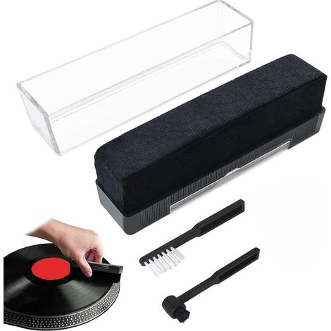 Pulitore per dischi - Set da 3 pezzi - Spazzola per dischi 2 in 1 di alta qualità - Spazzola per dischi di alta qualità - Include ago e spazzola per la pulizia - Spazzola morbida per dischi... (1/5)