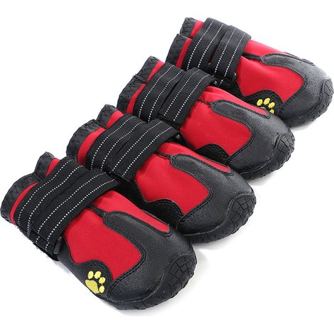Chaussures pour chiens de grande taille, bottines imperméables avec bande réfléchissante pour trottoirs chauds et journées d'hiver enneigées, protection antidérapante pour les pattes.