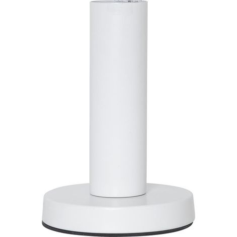 Star Trading Pied de lampe haut 'Glans' avec douille E27, métal, blanc mat, H 17 cm