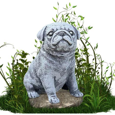Mops Hundestatue Welpenskulptur aus Harz niedliche