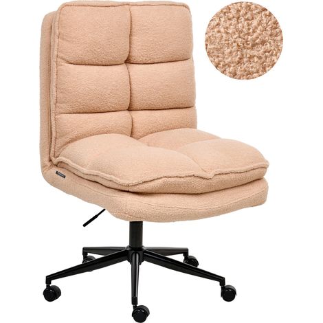 Silla ejecutiva de oficina asiento inclinable acolchado grueso bouclé rosa melocotón Addison (1/5)