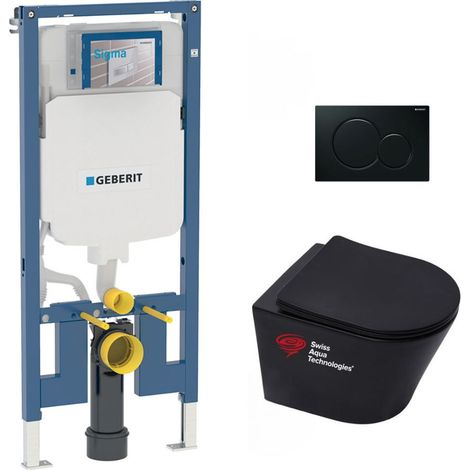 WC-Pack Vorwandelement UP720 slim + SAT Infinitio WC ohne Spülrand + Softclose-Sitz + Betätigungsplatte