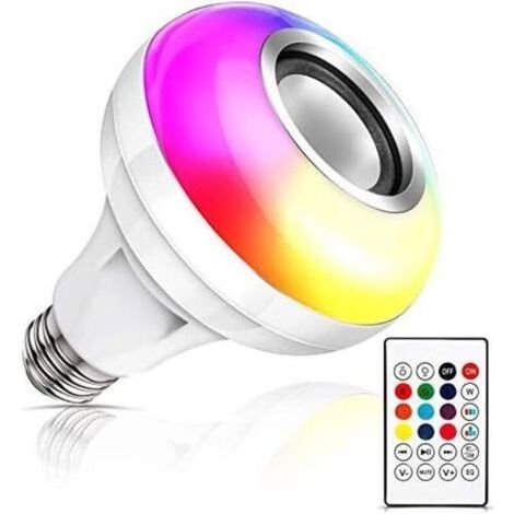 LED-Musiklampe, E27 - Bluetooth-Lautsprecher RGB-Farbwechsellampe mit Party-Fernbedienung (1/4)