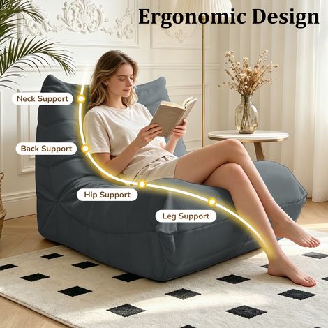 Coussin de sol moelleux, fauteuil confortable avec rembourrage en mousse premium, parfait pour lecture et détente (1/5)