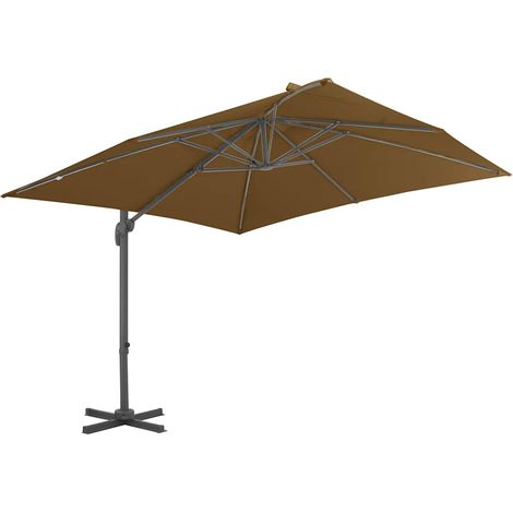 Maison Exclusive - Parasol de jardin en porte-à-faux et poteau en aluminium taupe (1/5)