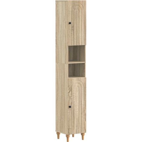 Bathroom Cabinet with Open Shelf ALKMAAR Sonoma Oak vidaXL (1/5)