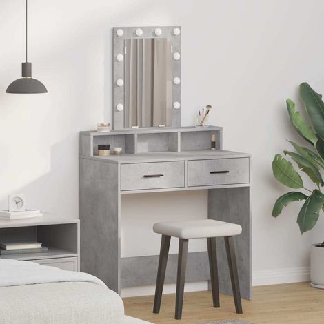vidaXL Dressing Table Grey 79 x 41 x 140 cm Engineered Wood
